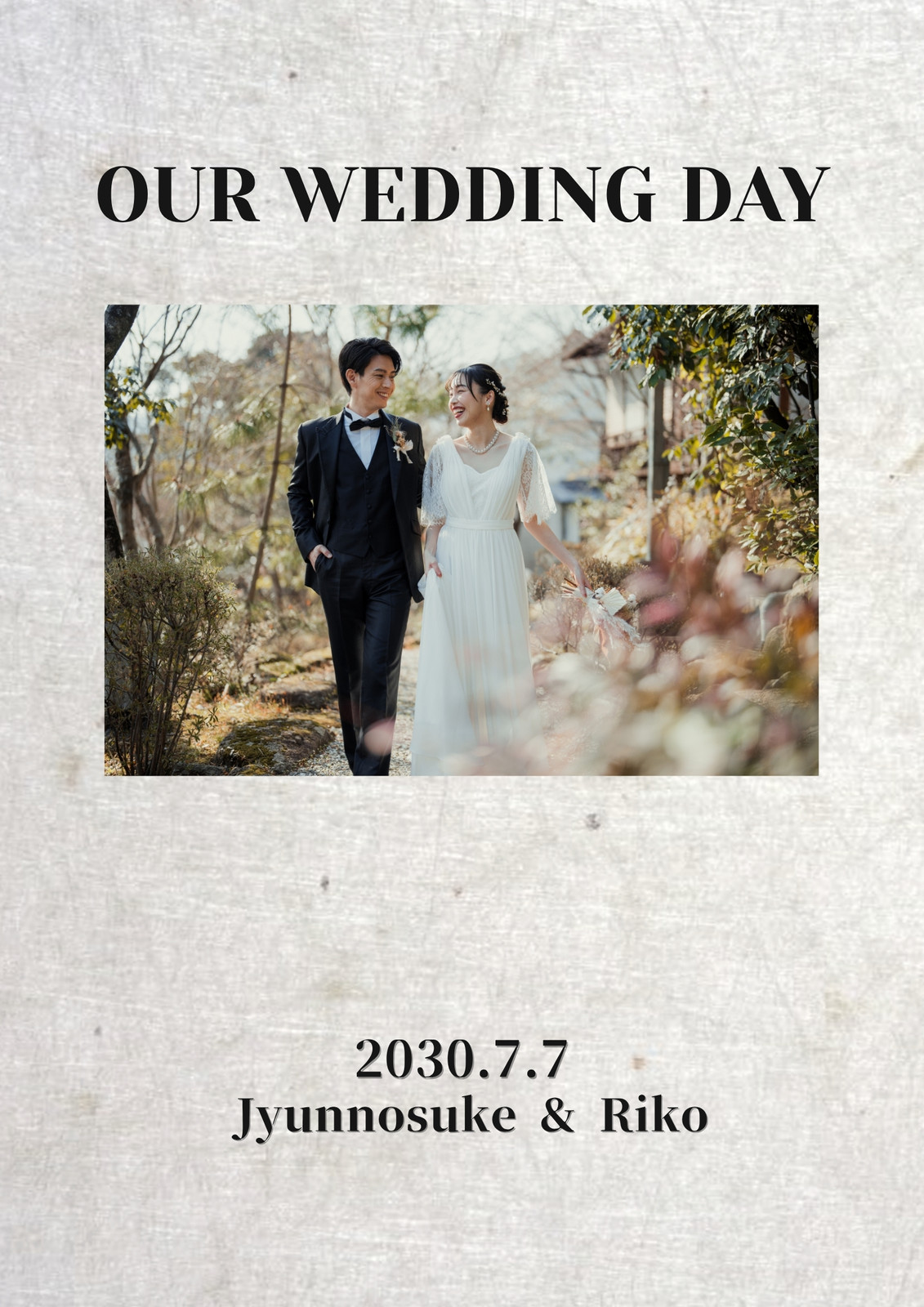 結婚式プロフィールブック無料テンプレートデザイン。イラストや画像