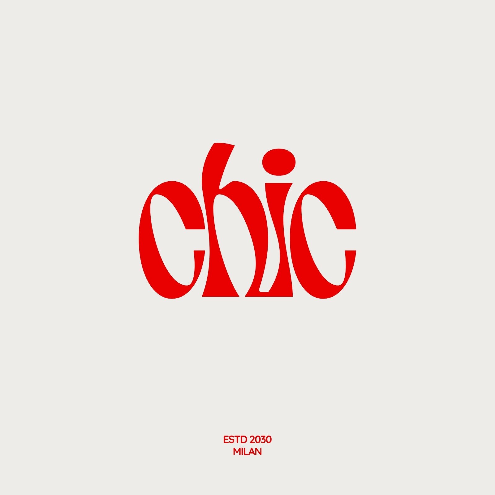 Red Beige Minimal Simple Typographic Chic Logo