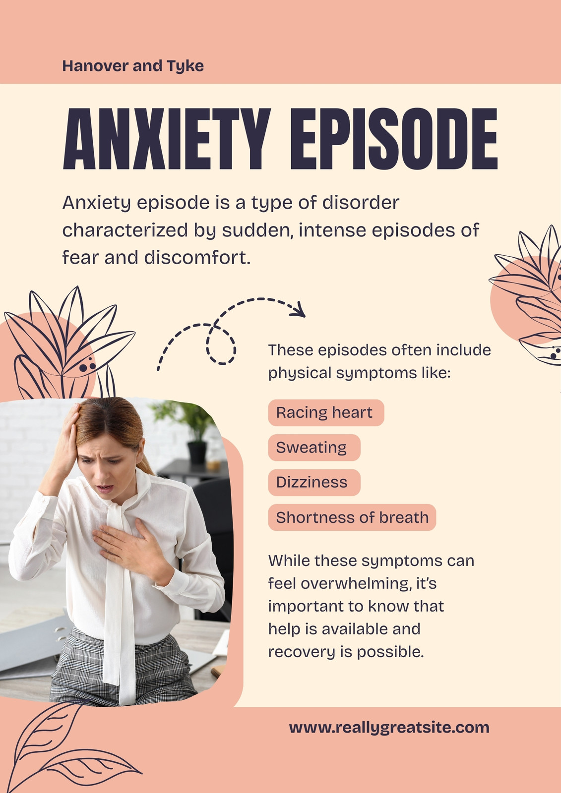 Peach and Purple Modern Anxiety Episode Poster