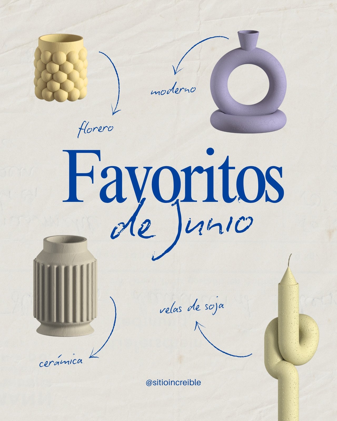 Post de Instagram Favoritos de Diseño Collage Scrapbook Minimalista Azul