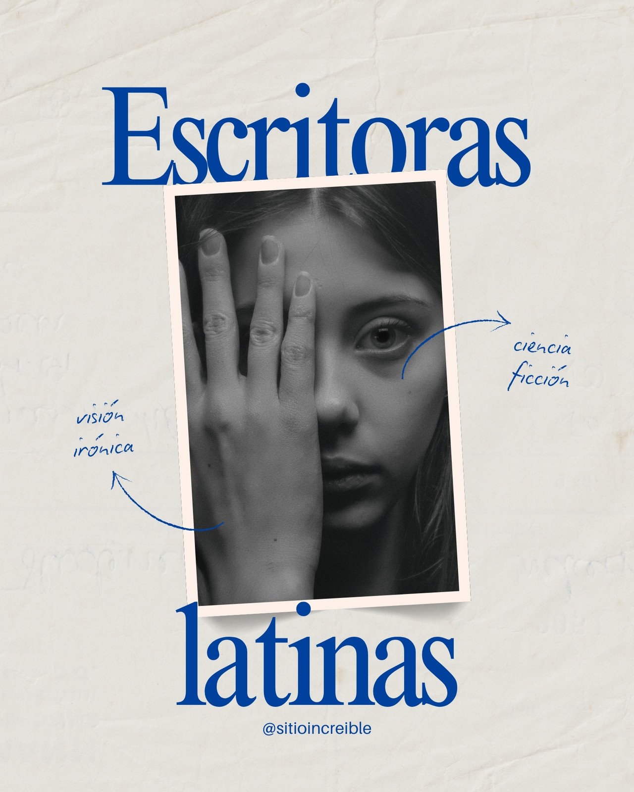 Post de Instagram Escritoras Promoción de Lectura Scrapbook Vintage Azul