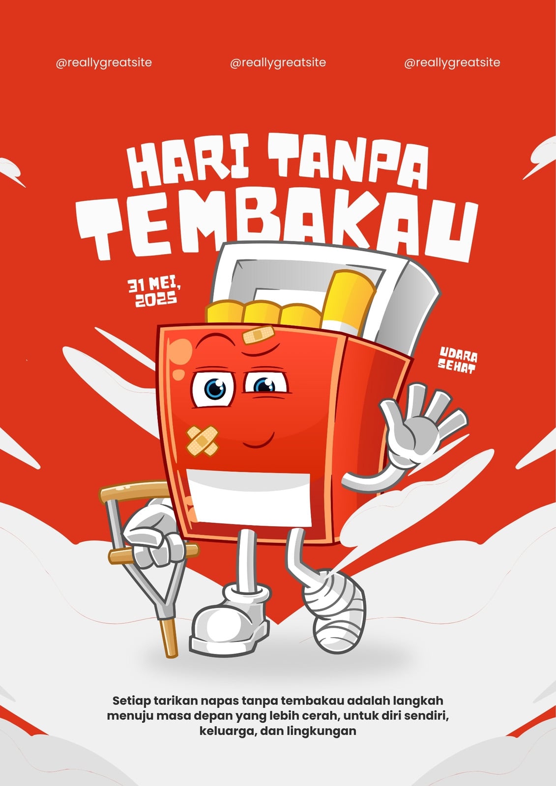 Merah Putih Ilustrasi Hari Tanpa Tembakau Poster Merah Putih Ilustrasi Hari Tanpa Tembakau Poster