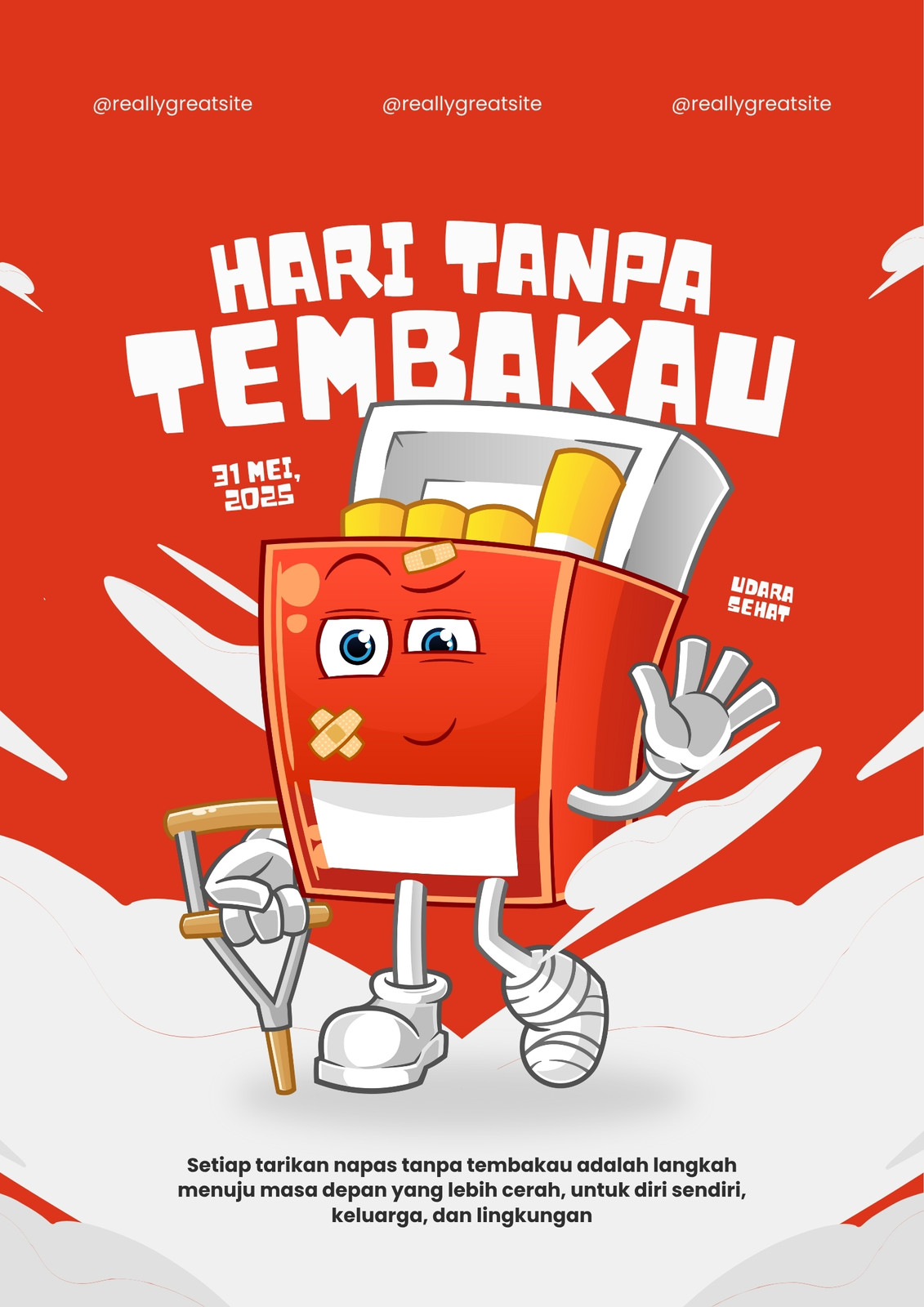 Merah Putih Ilustrasi Hari Tanpa Tembakau Poster Merah Putih Ilustrasi Hari Tanpa Tembakau Poster