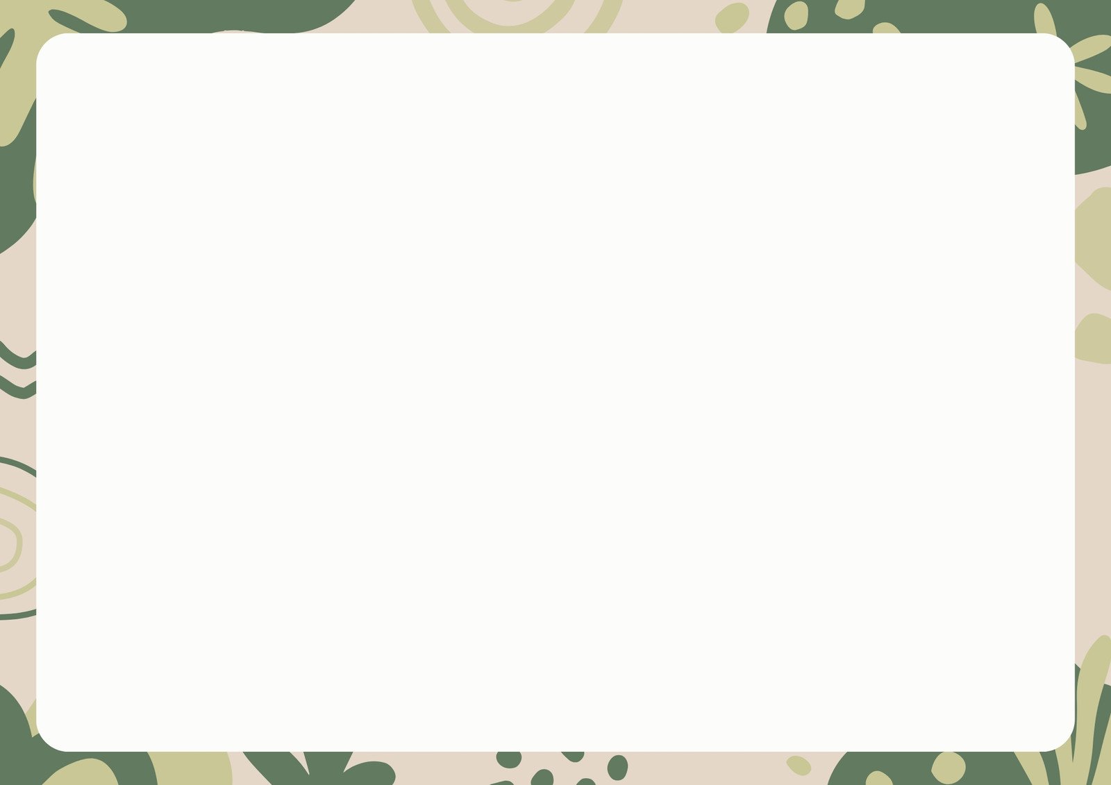 Green Abstract Organic Blank A4 Document Landscape