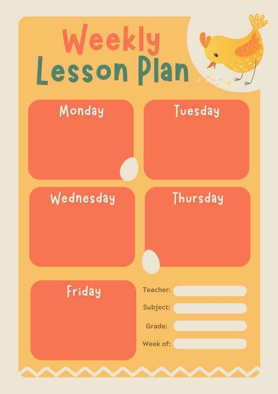 Free to print preschool weekly lesson plan templates | Canva