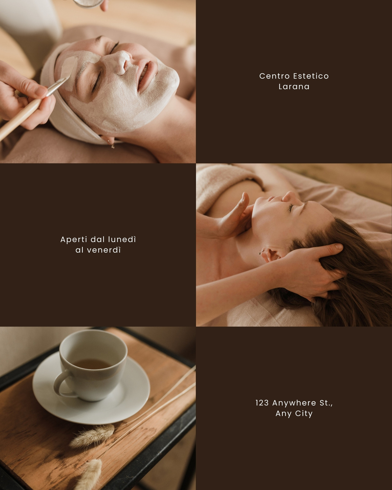 Marrone Beige Minimalista Estetico Collage Di Foto Post Instagram