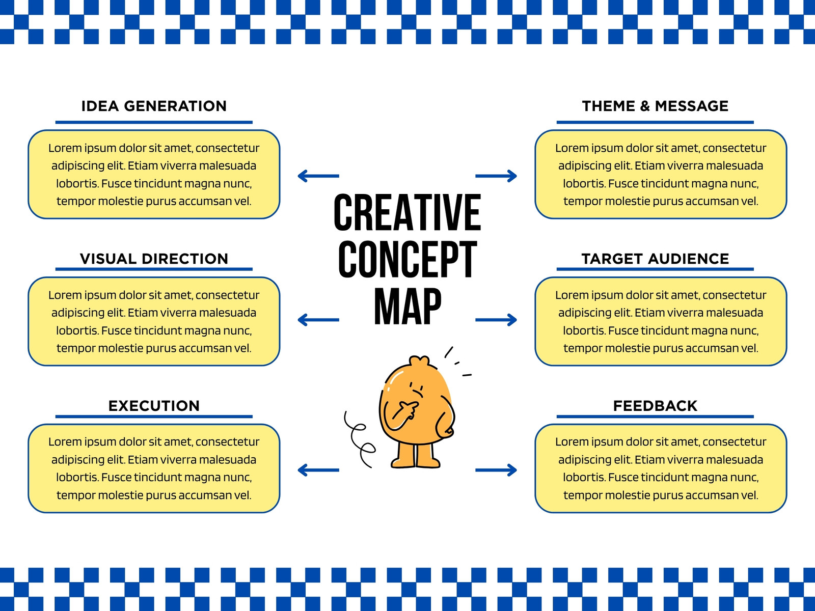 Blue and Yellow Illustrative Modern Creative Concept Map Graph