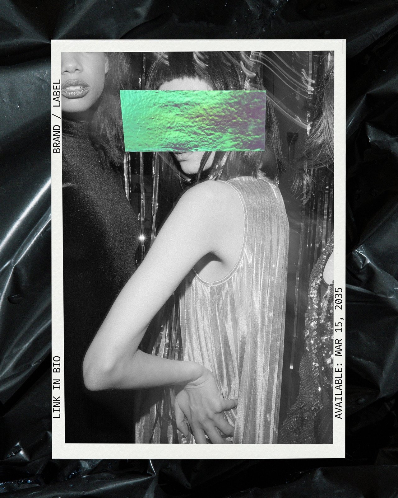 白　黒　緑　シンプル　ホログラム　ファッション　プロモーション　Instagram投稿