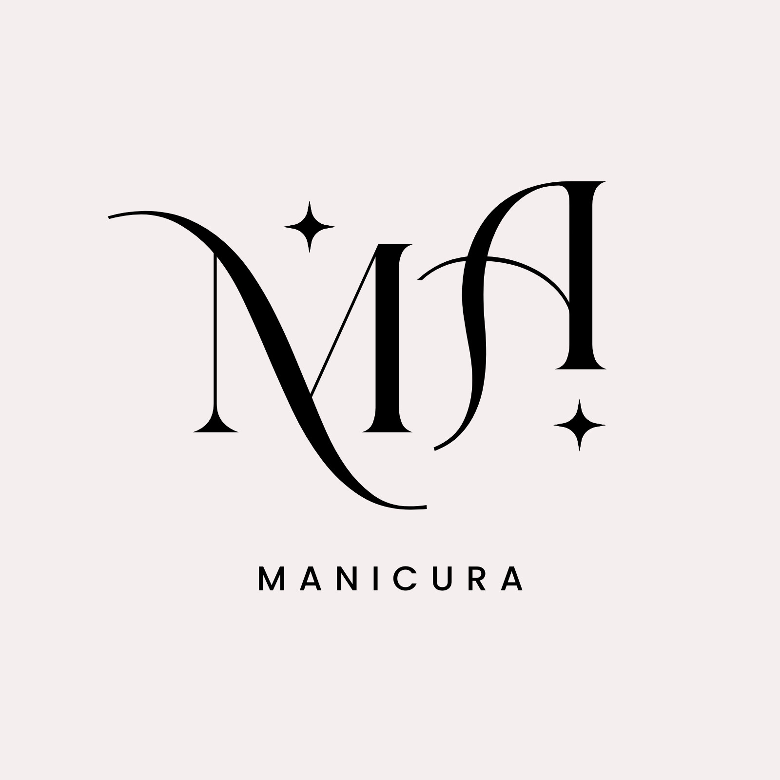 Logo Iniciales Lettering Manicura Uñas Minimalista Rosa