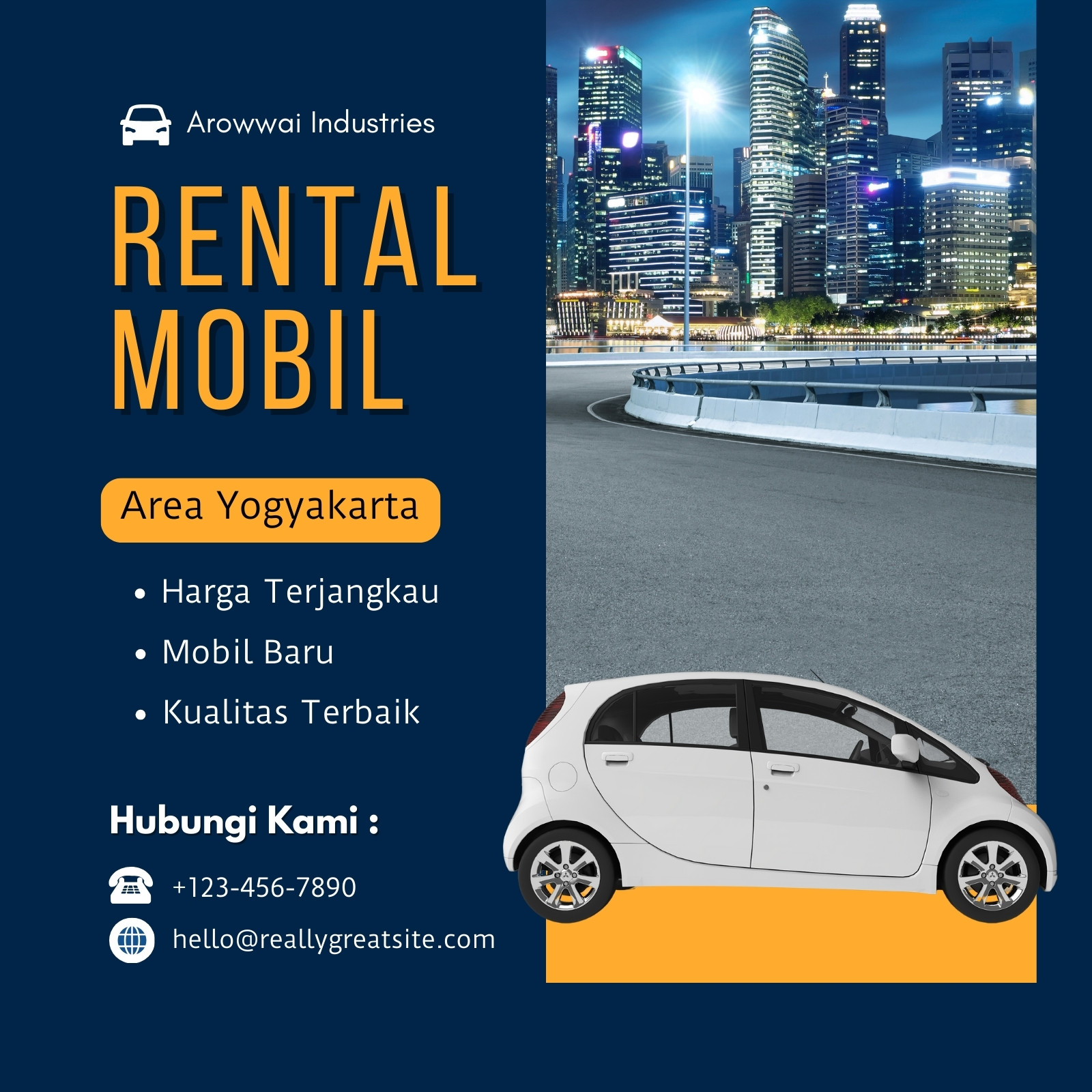 Gratis desain contoh rental mobil - Canva