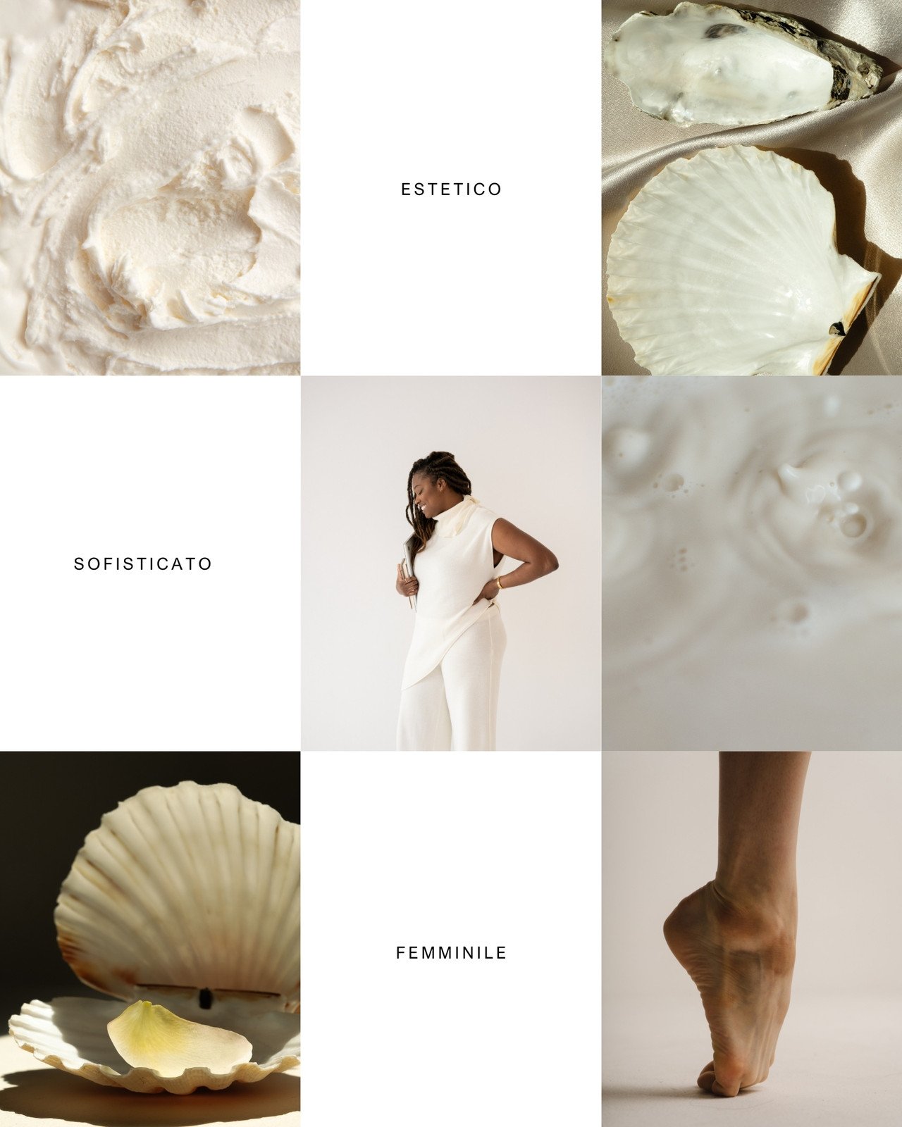 Bianco Beige Estetico Collage Di Foto Post Instagram