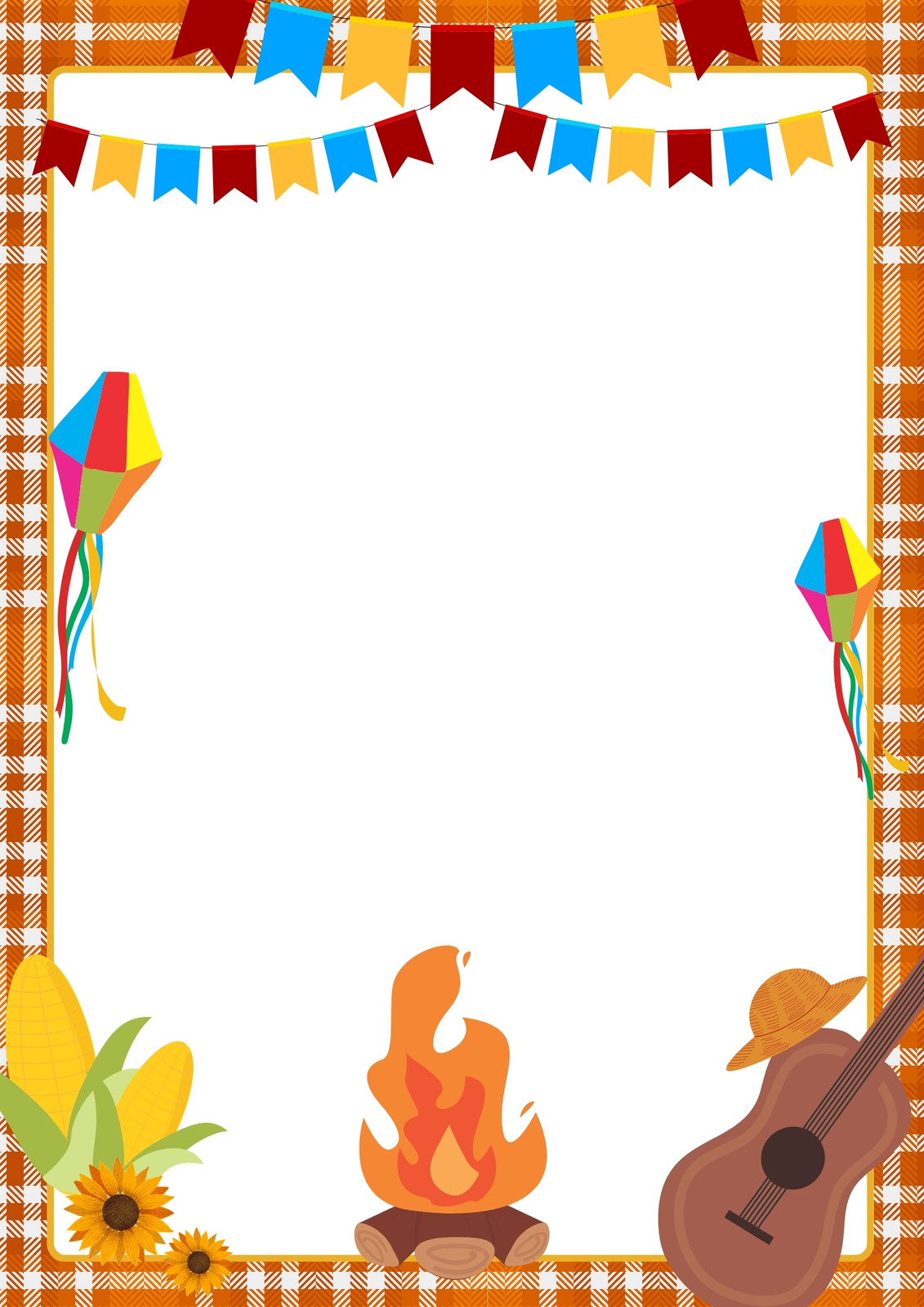 Fundo Festa Junina Arraiá Decorativo Documento A4