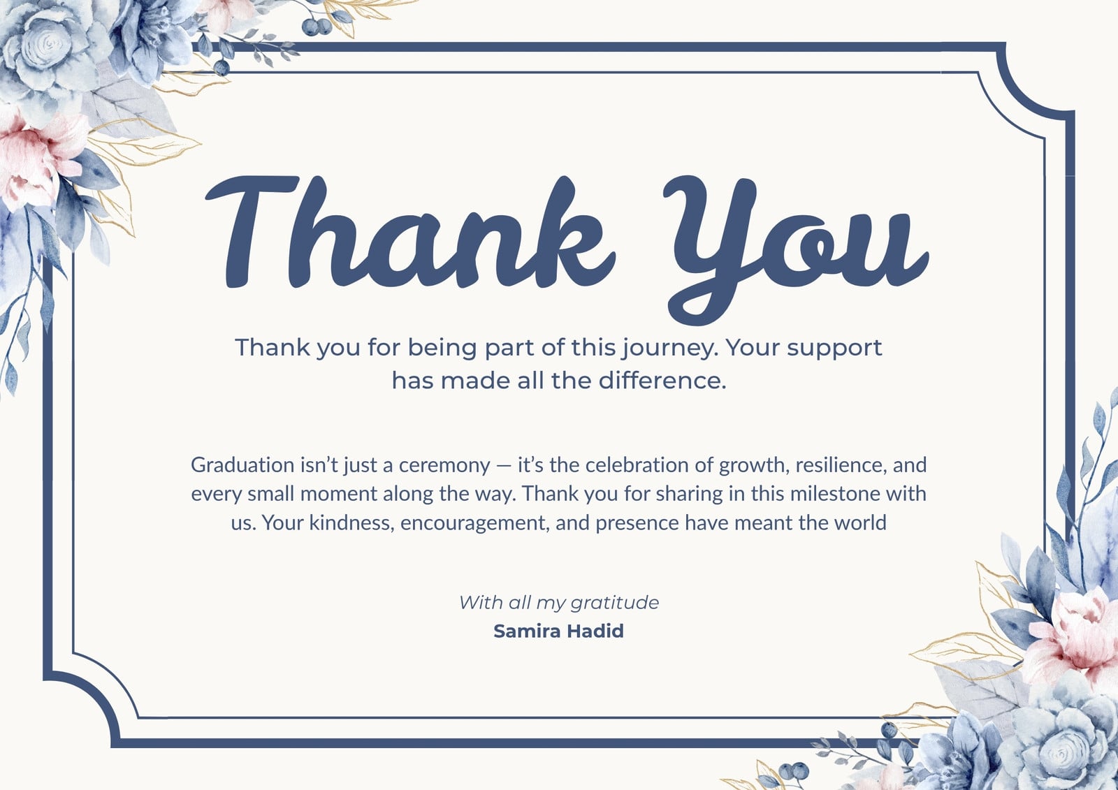 Free custom printable graduation thank you card templates | Canva