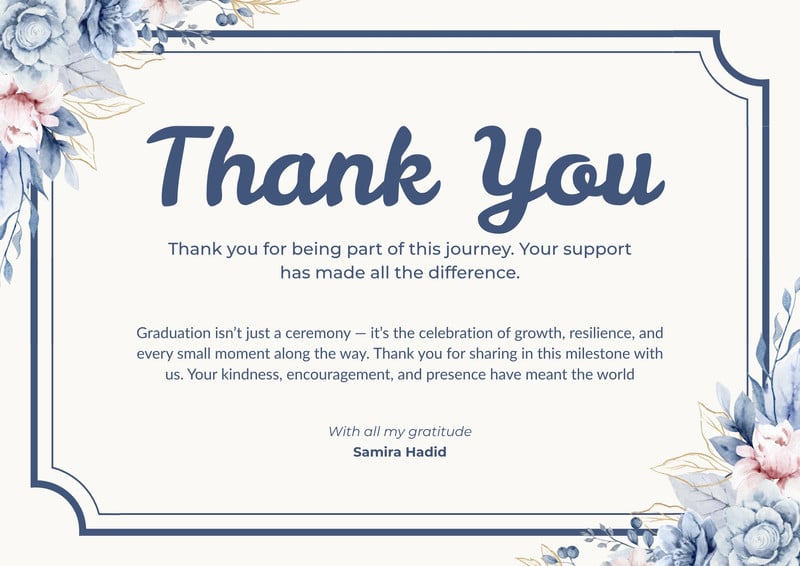 Free custom printable graduation thank you card templates | Canva