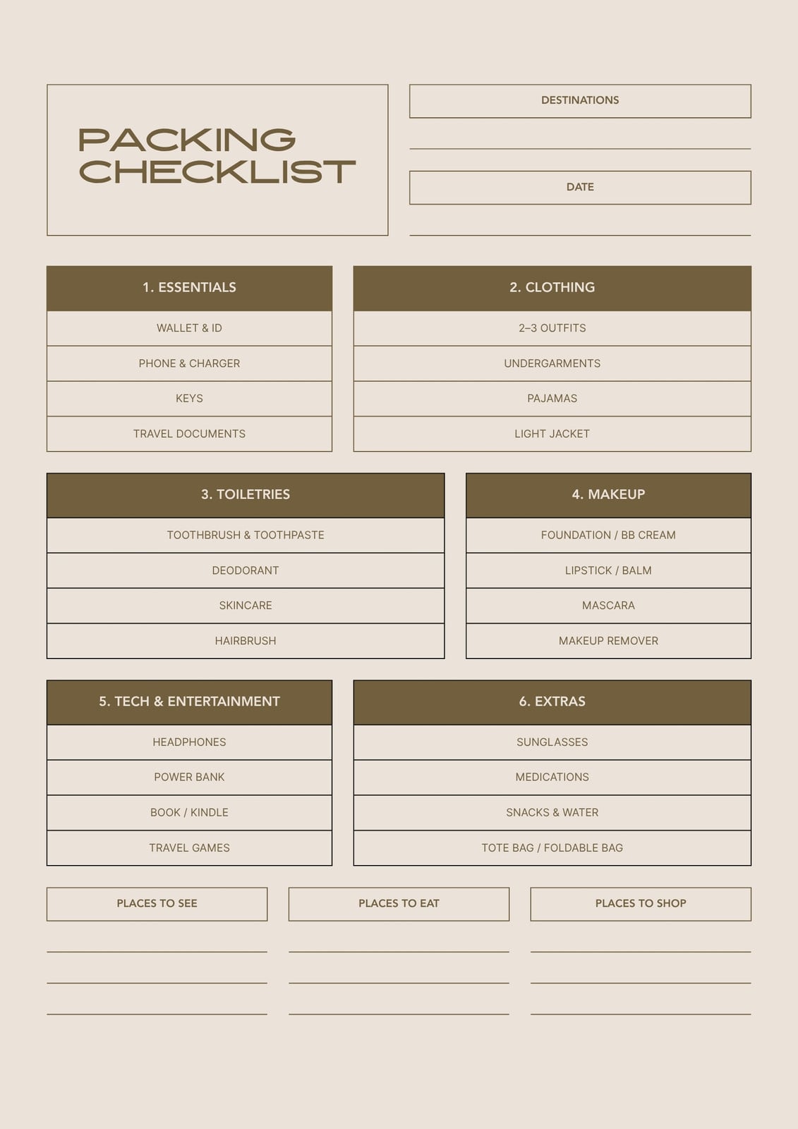 Packing Guides Examples Page 4 - Free and customizable packing templates