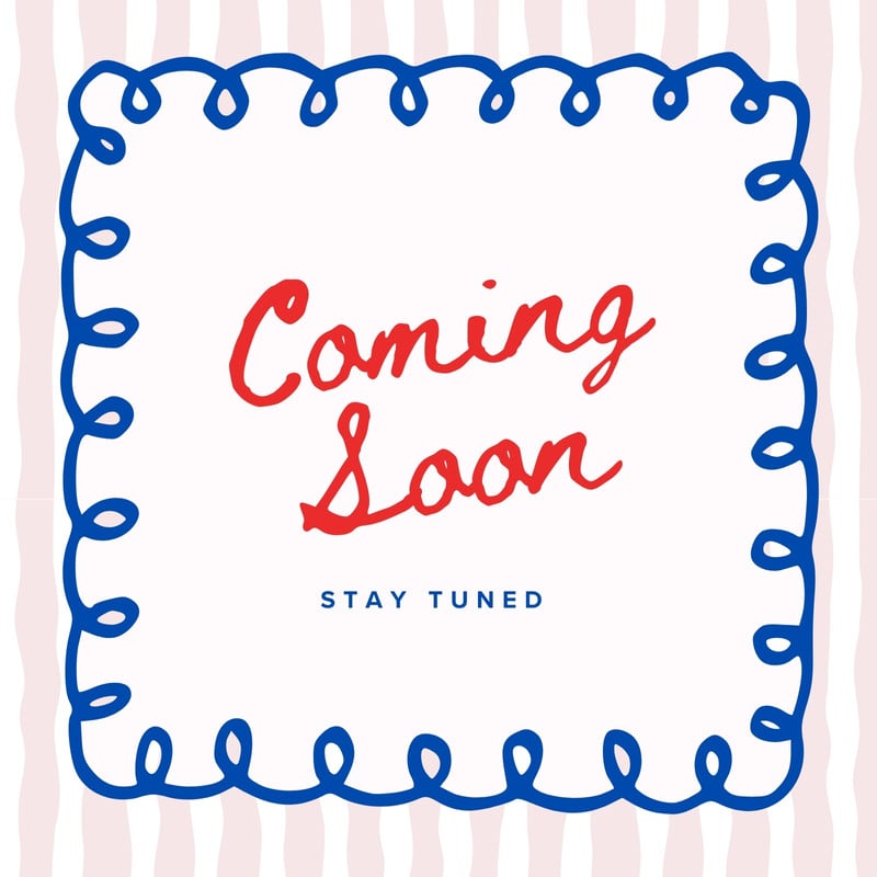 Playful Minimalist Coming Soon Announcement Instagram Post Canva template, red and blue