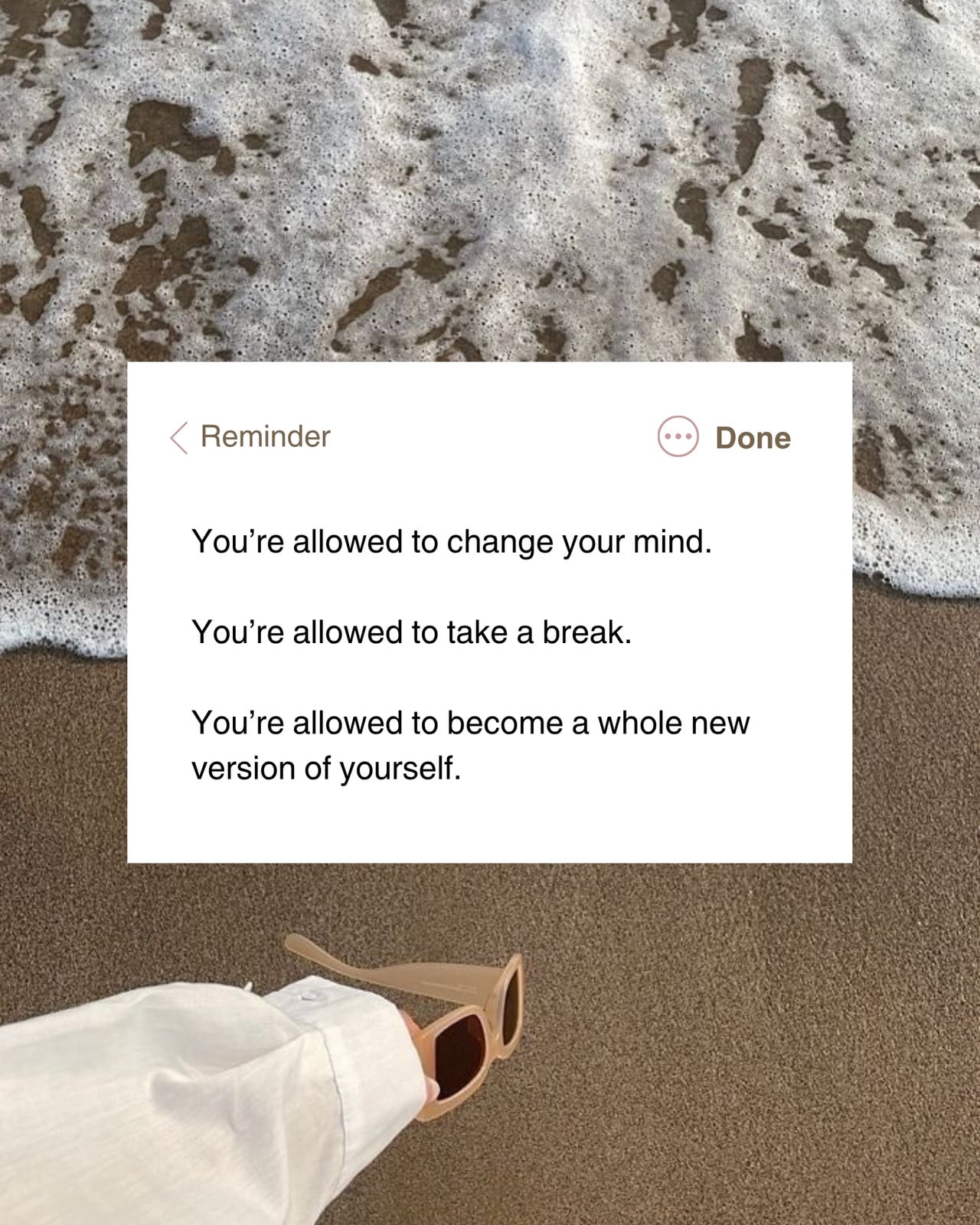 Minimalist, Self Help Beach Motivational Reminder Instagram Social Media Post