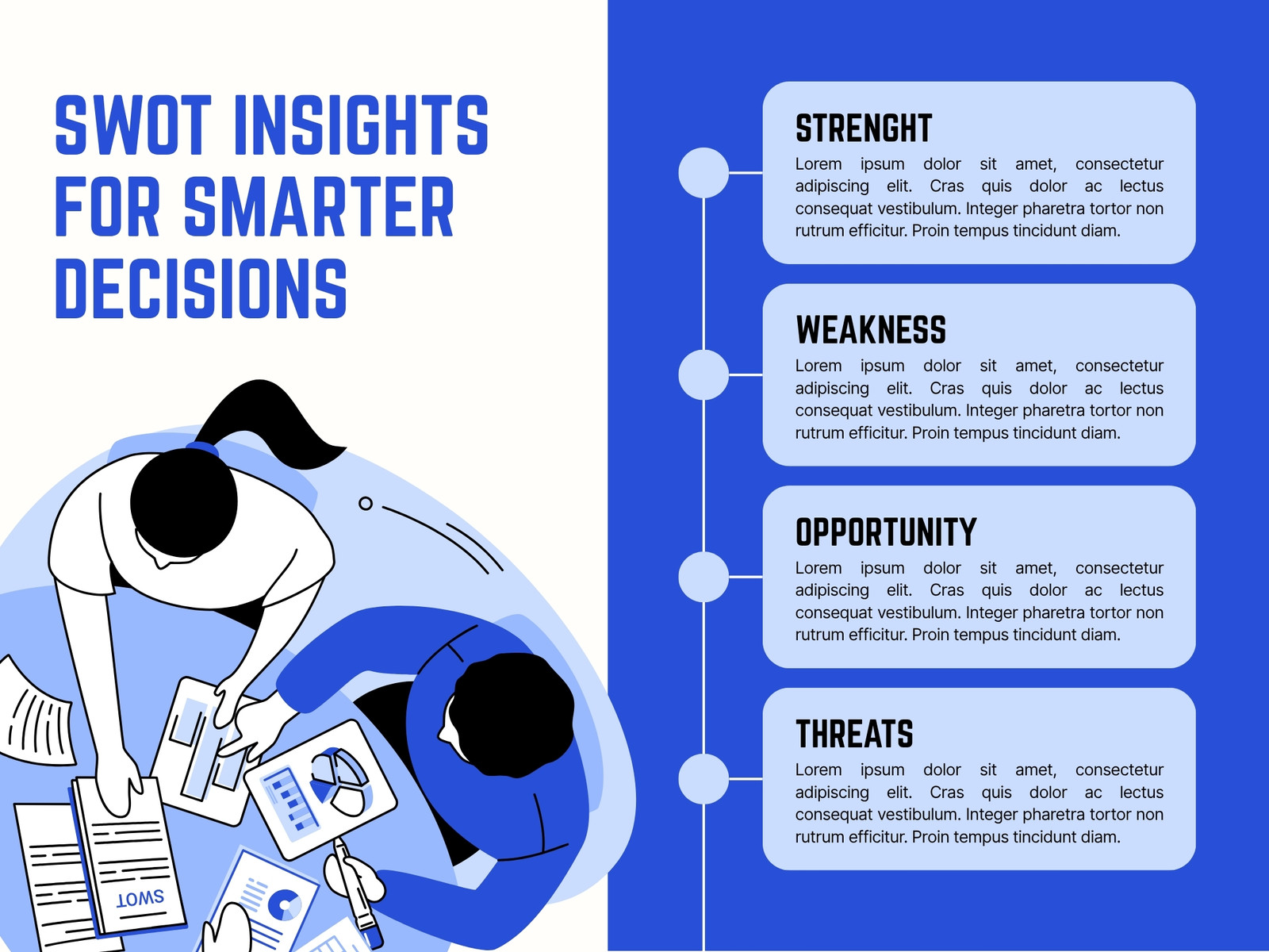 Blue and White Illustrative SWOT Analysis Graph