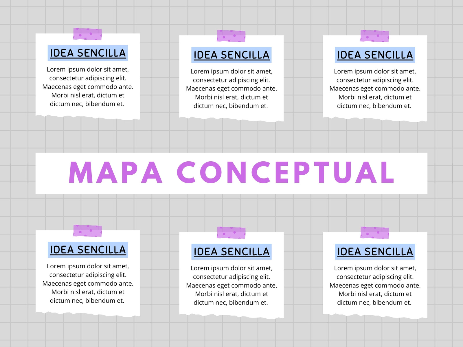 Gráfico Mapa Mental Ideas Proyecto Creativo Notas Divertido Moderno Morado y Gris