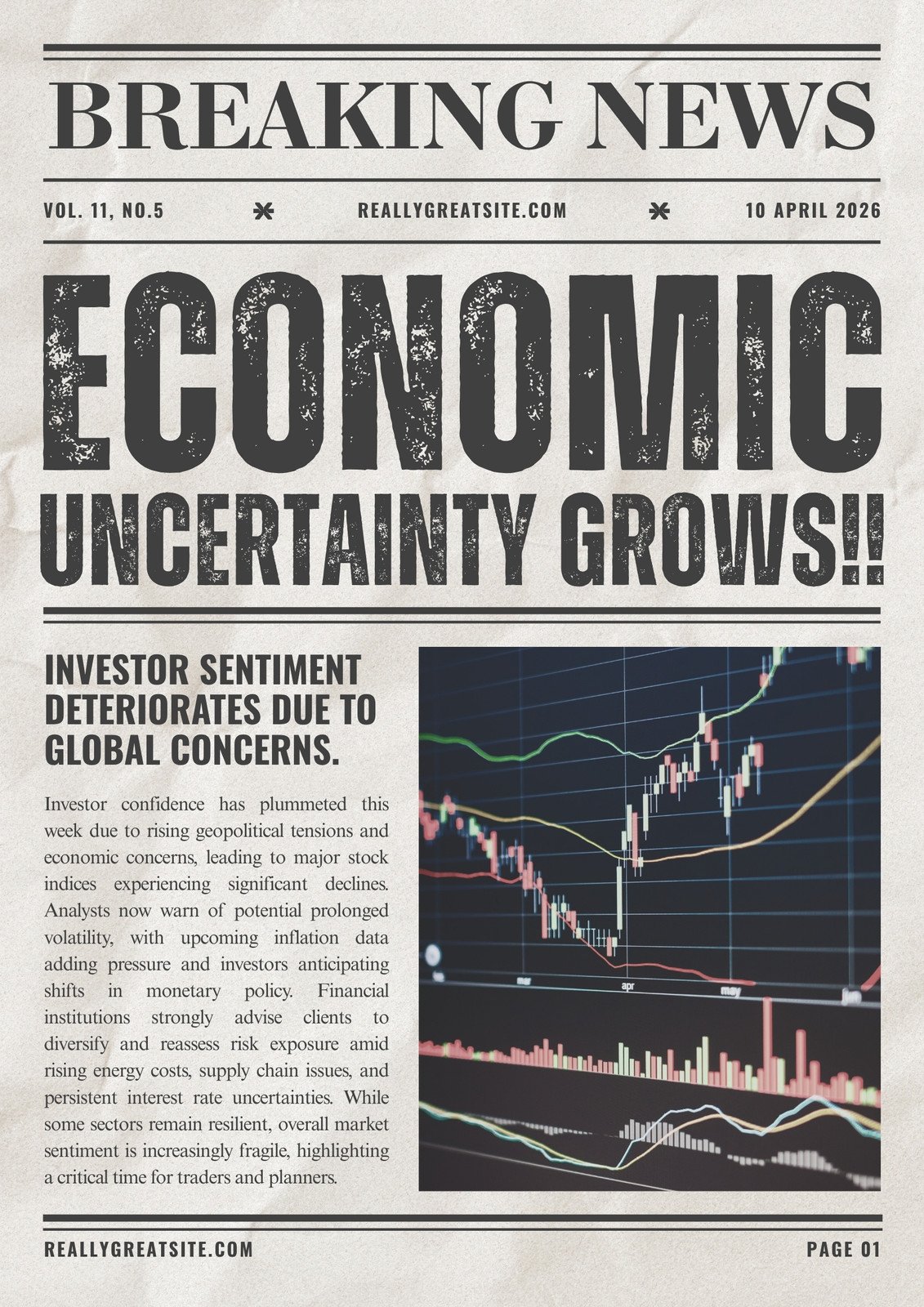 Black and White Vintage Breaking News Newsletter