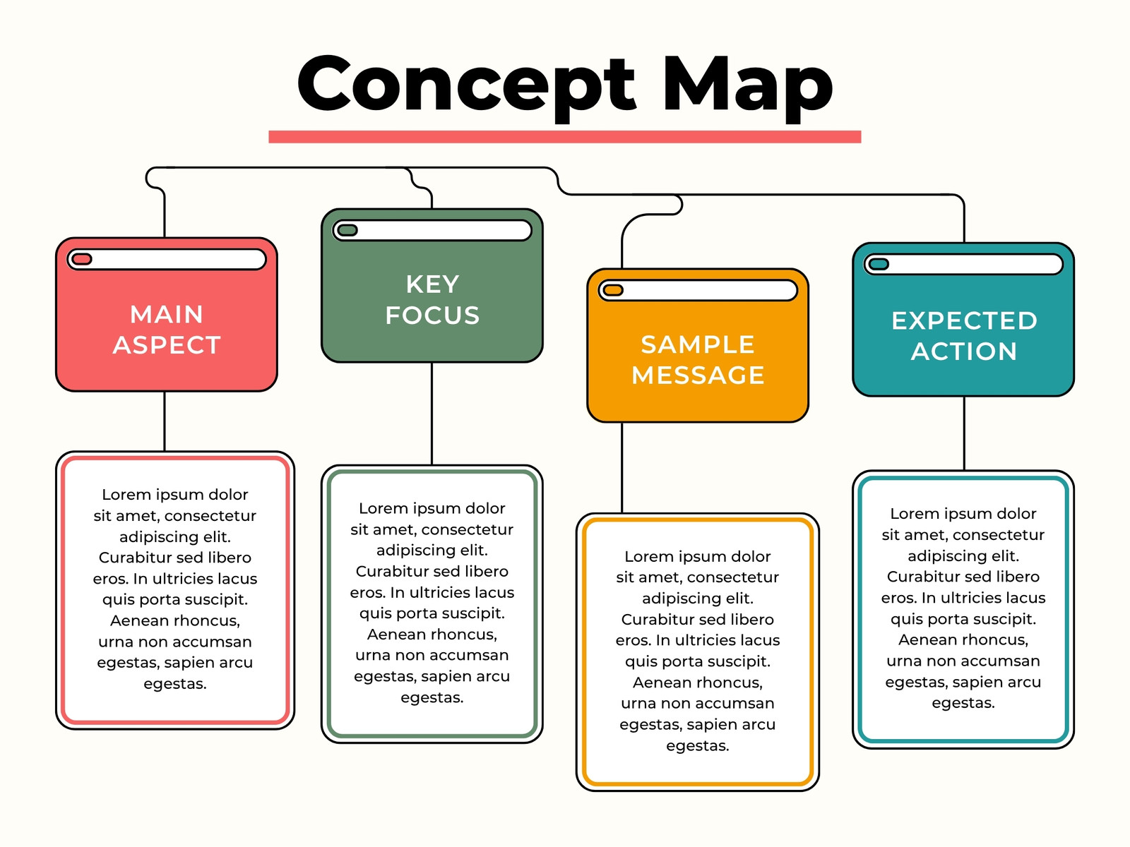 Red and Green Modern Concept Map Graph
