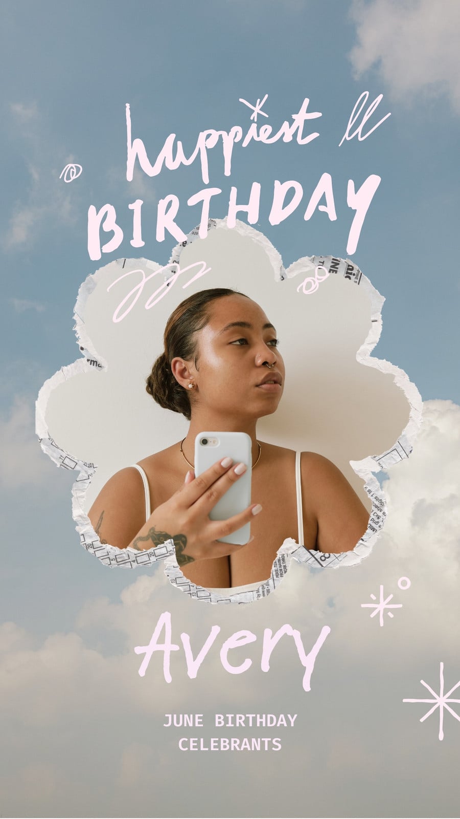 A softer pink option for a more playful birthday greeting.