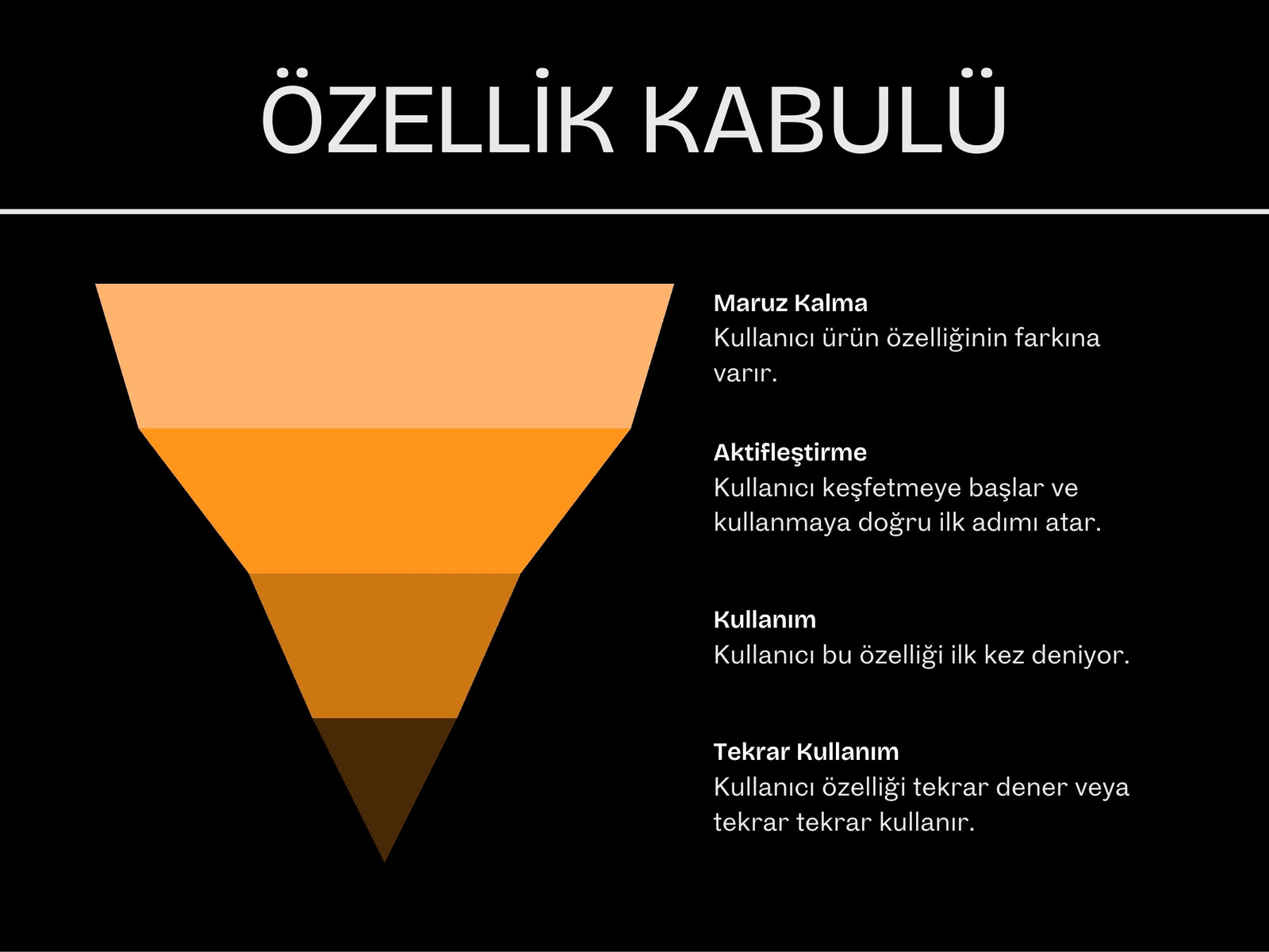 Turuncu Siyah Sade Stilde Özellik Kabul Grafiği