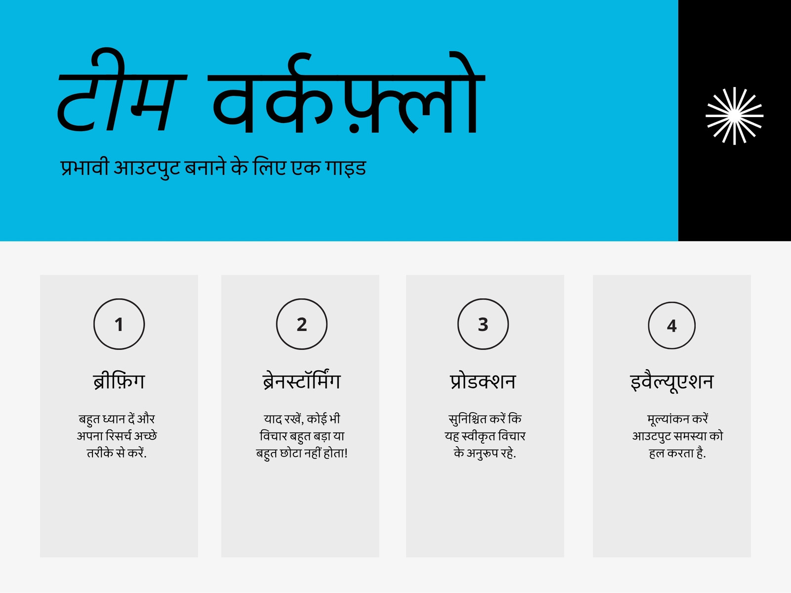 नीला काला मॉडर्न और मिनिमल स्टाइल में वर्कफ़्लो ग्राफ़
