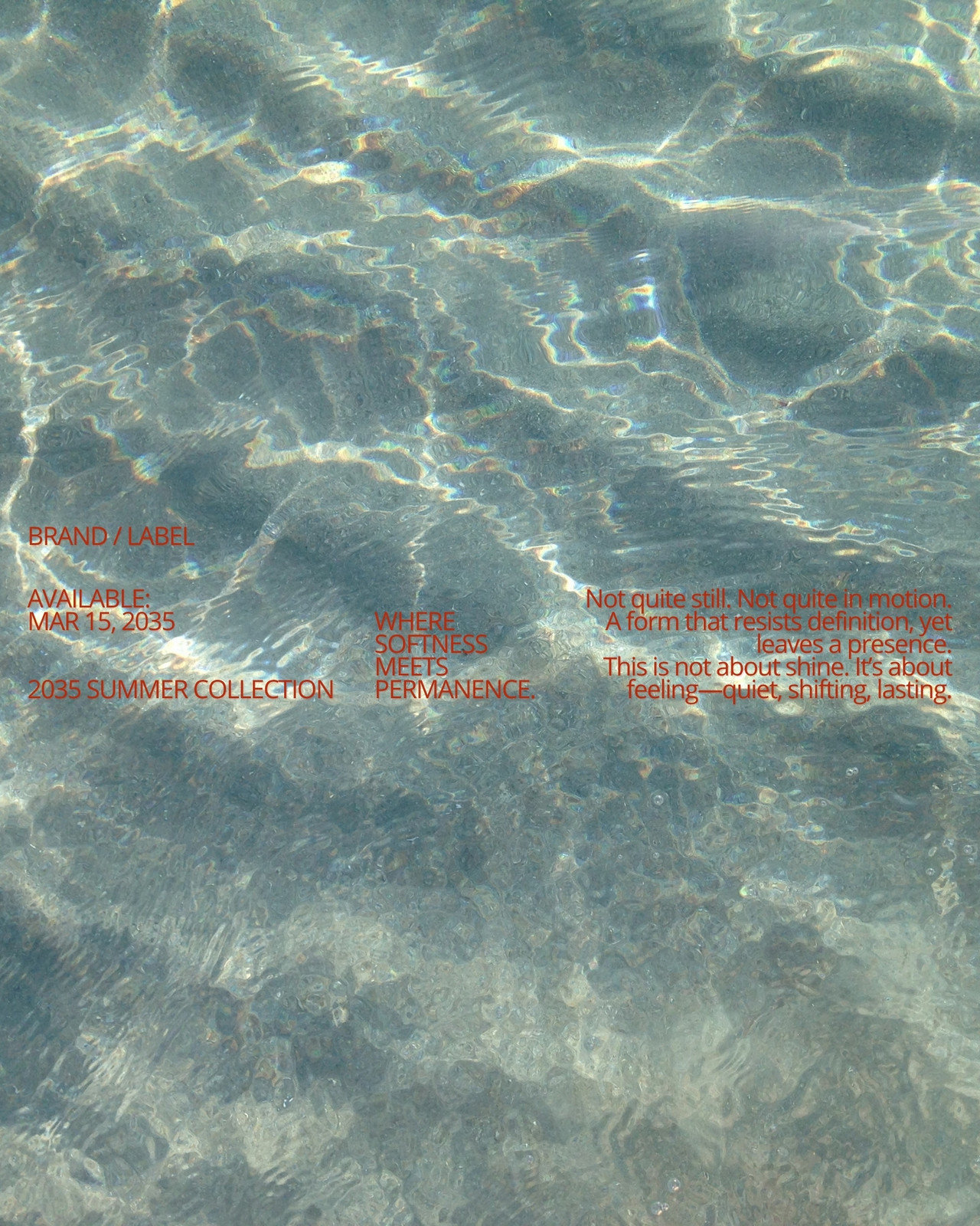 青　オレンジ　シンプル　水面　新作コレクション　プロモーション　Instagram投稿