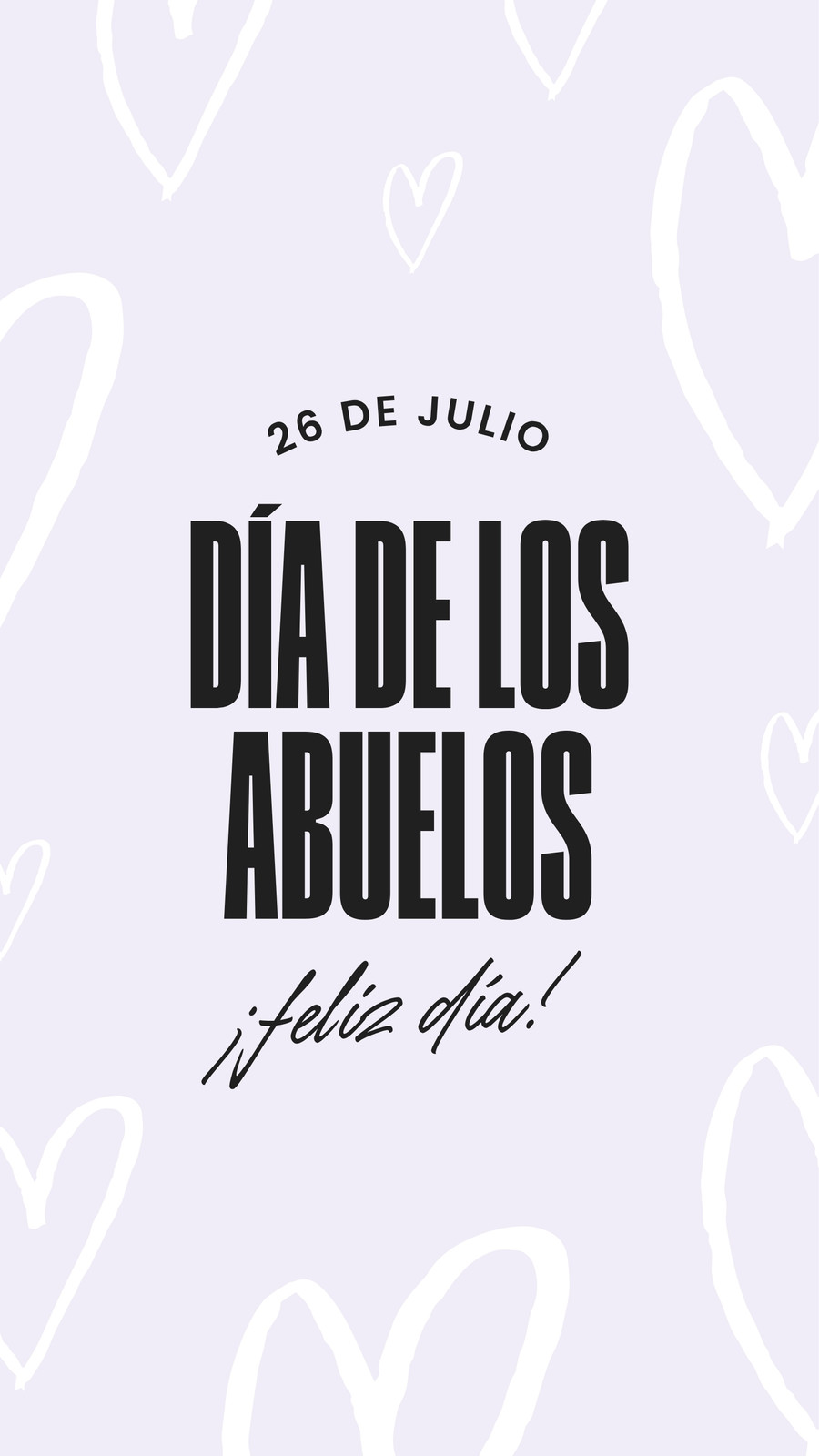 Historia de Instagram Feliz Dia de los Abuelos Minimalista Lila
