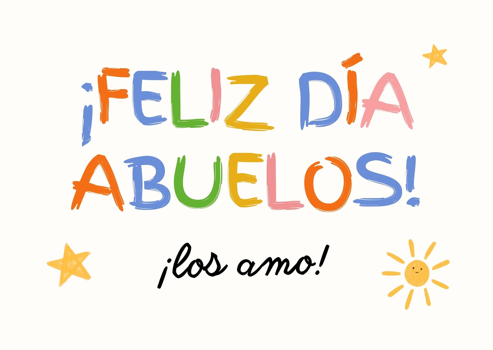 Tarjeta Feliz Dia de los Abuelos Regalo Frase Dedicatoria Minimalista Crea