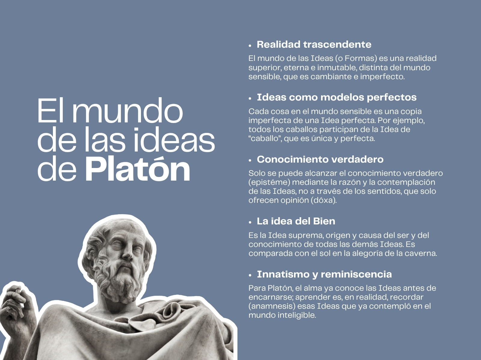 Gráfica del mundo de las ideas de Platón fotográfico gris