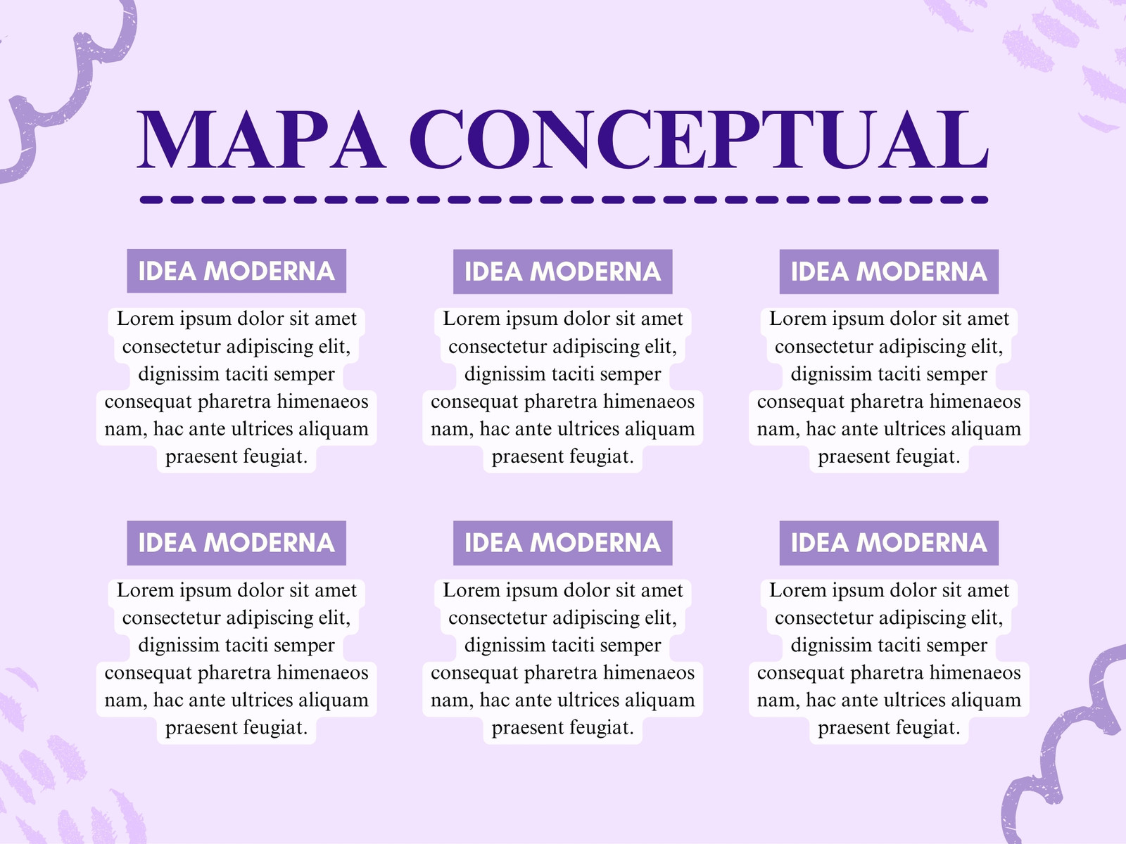 Mapa Conceptual Doodle Profesional Creativo Moderno Garabatos Morado