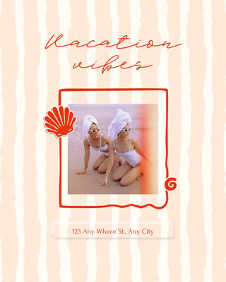Retro Personal Photo Summer Instagram Post Canva template, orange and peach