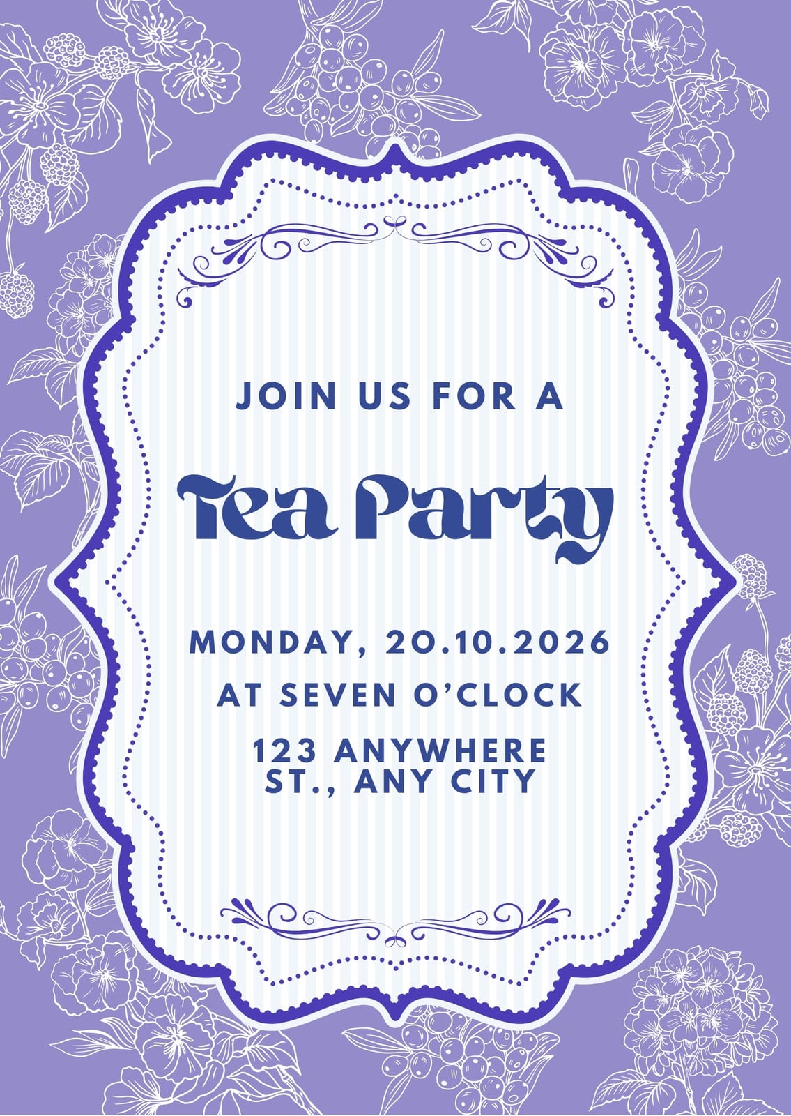 dress up tea party birthday invitations Princess Tea Party printable Birthday Invitation by Wants and Wishes main image 1
