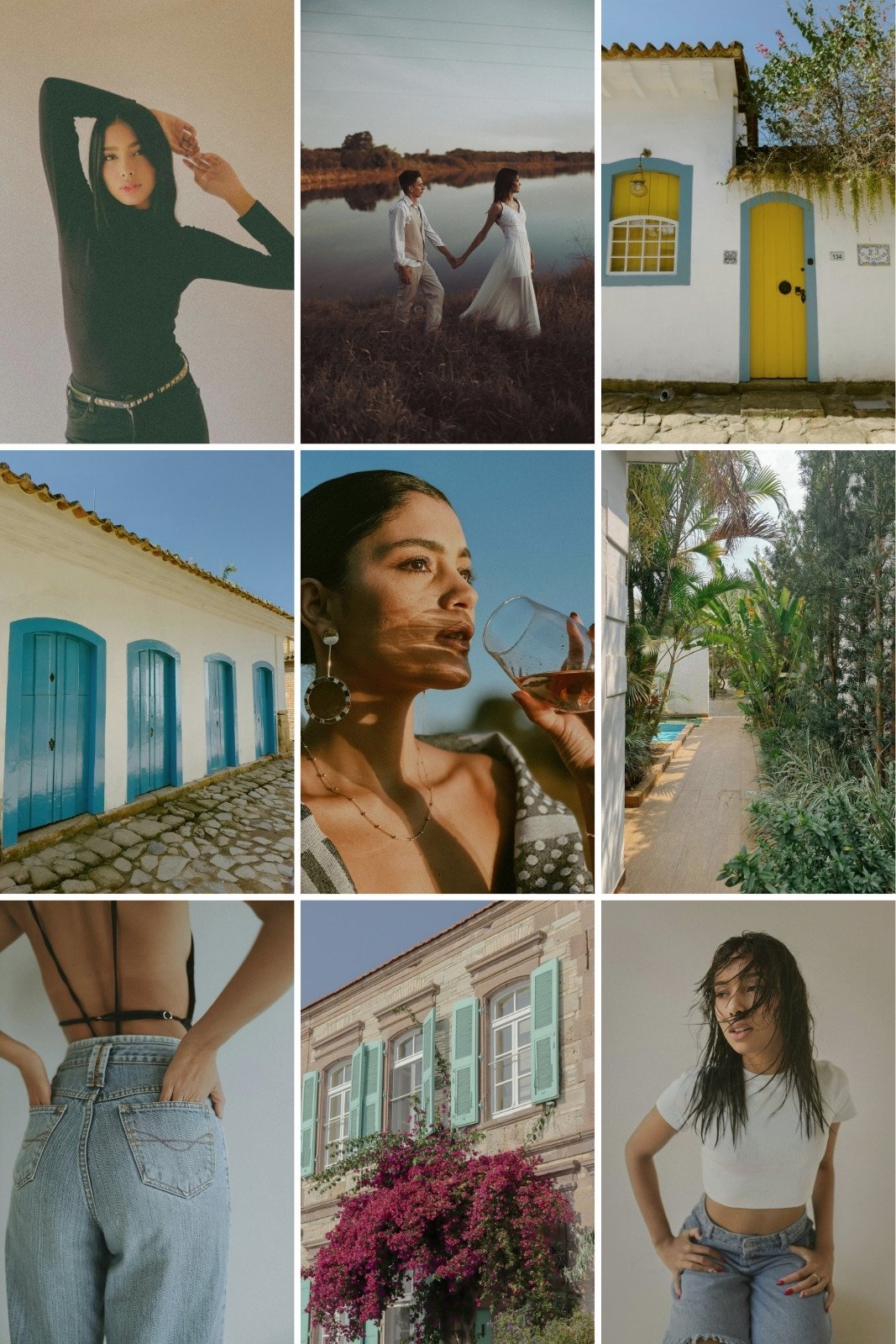 Blue and Green Aesthetic Colorful Lifestyle Photo Collage (Portrait)