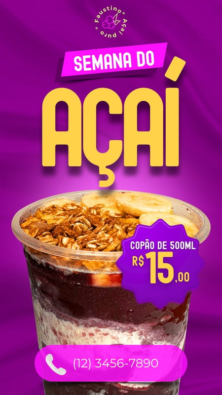 Modelos grátis e personalizáveis de acai - Canva