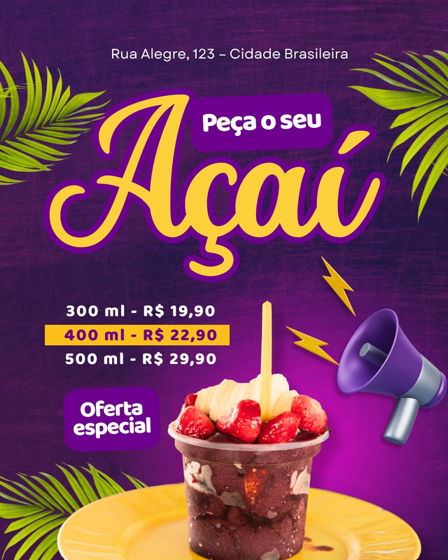 Modelos grátis e personalizáveis de acai - Canva