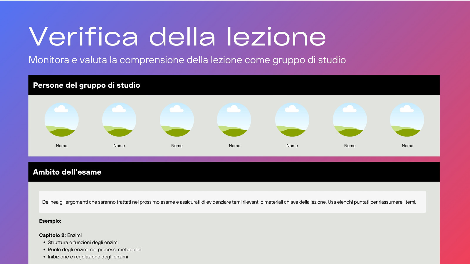 Lavagna Online Verifica Lezione