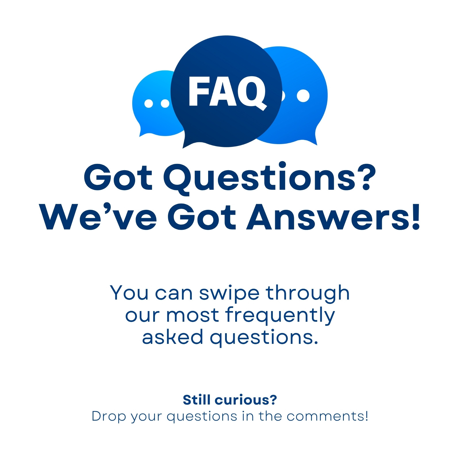 Blue Minimalist FAQ Instagram Post