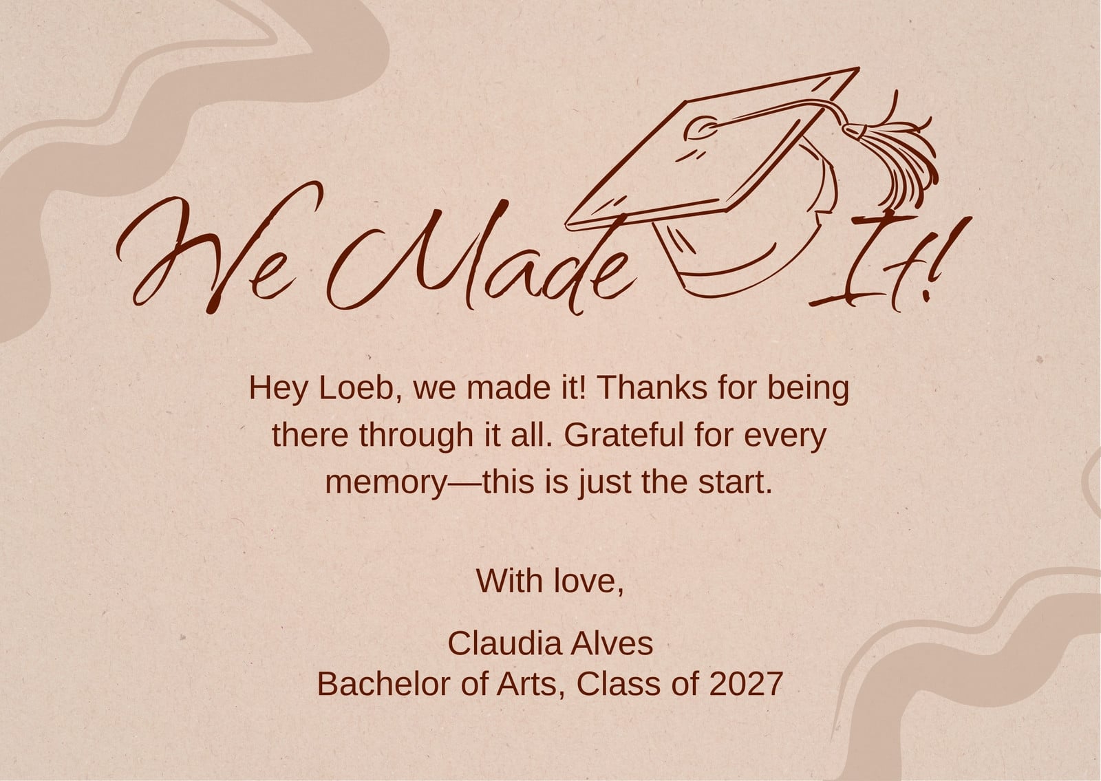 Free custom printable graduation thank you card templates | Canva