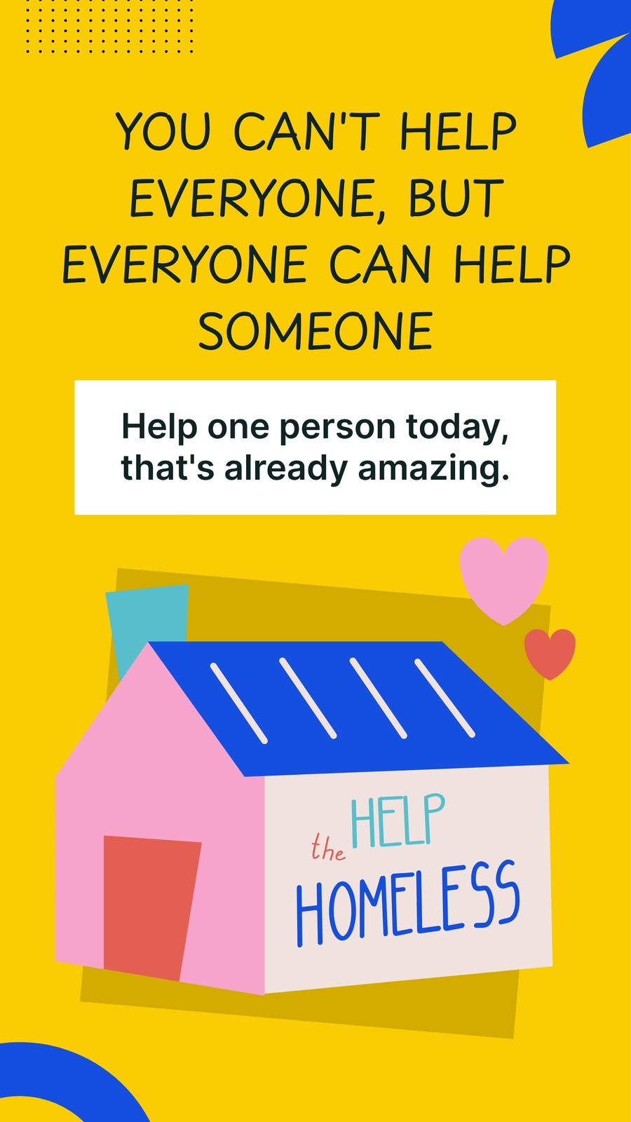 Yellow Blue playful Help The Homeless Instagram Story
