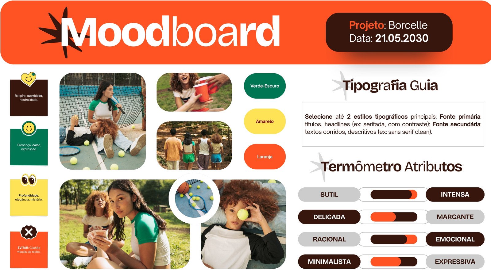 Quadro Branco moodboard criativo chamativo