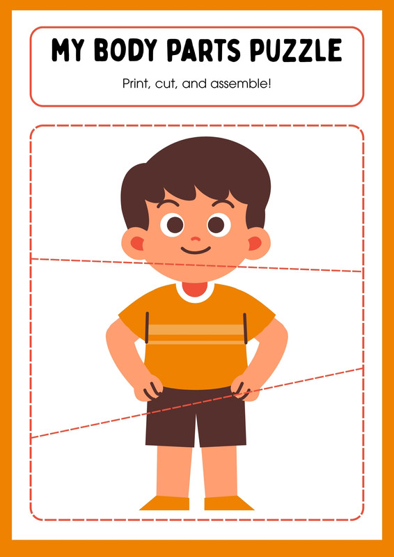 My Body Puzzle For Toddler Boys - Fun Cartoon Learning Toy