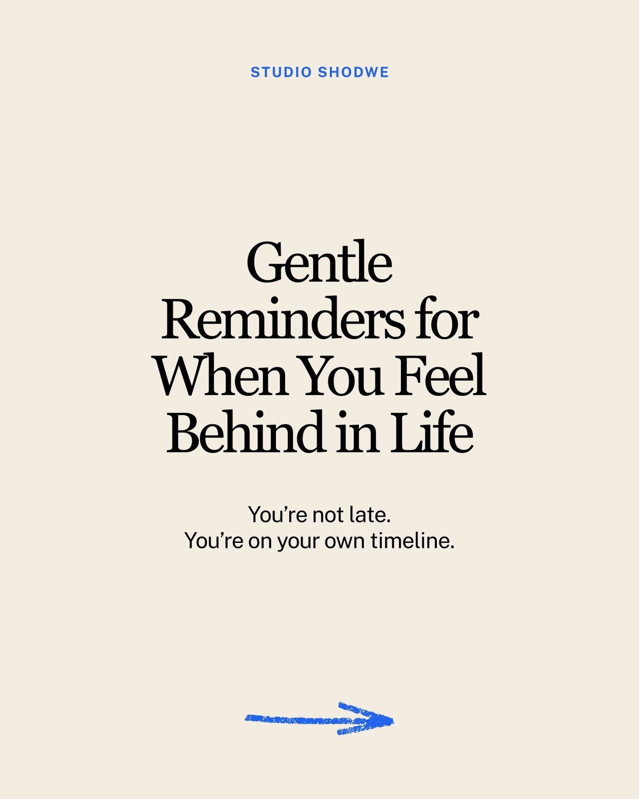 Cream and Blue Simple Minimalist Typography Informational Motivational Life Reminder Instagram Post Carousel