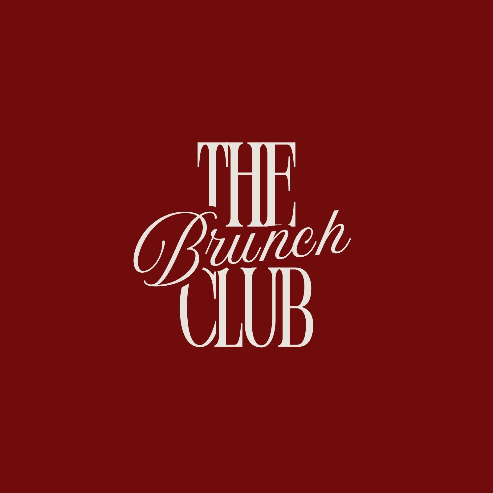Red Minimalist Brunch Club Logo