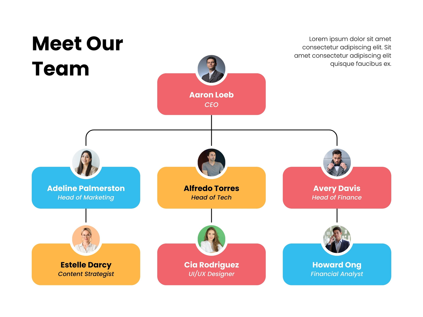 Red Yellow and Blue Simple Corporate Team Graph