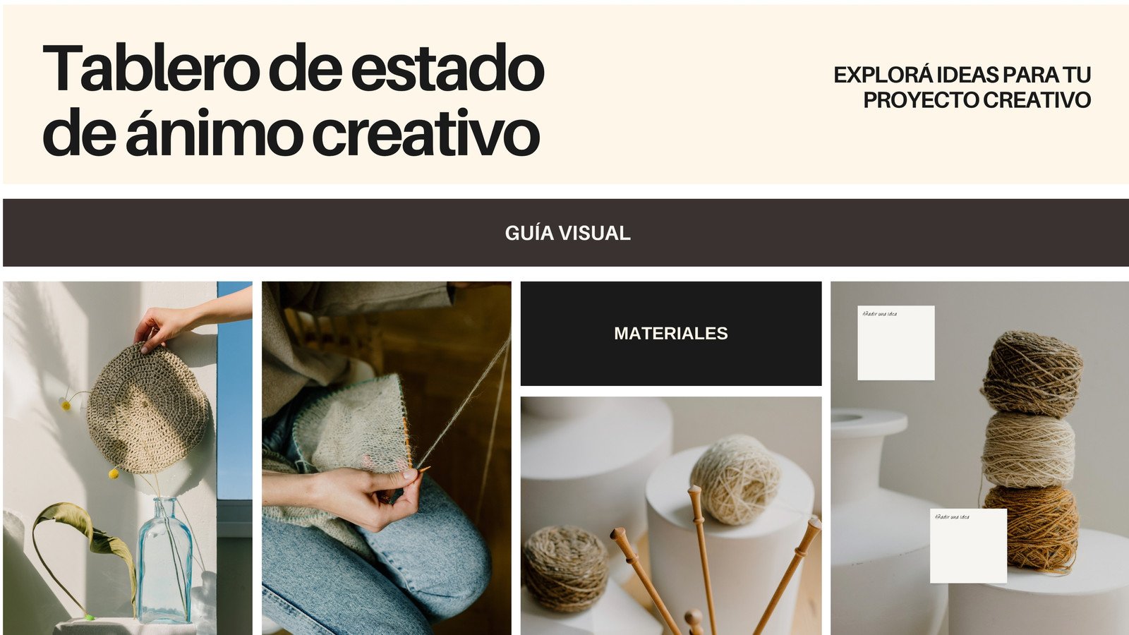 Pizarra online blanca con moodboard creativo