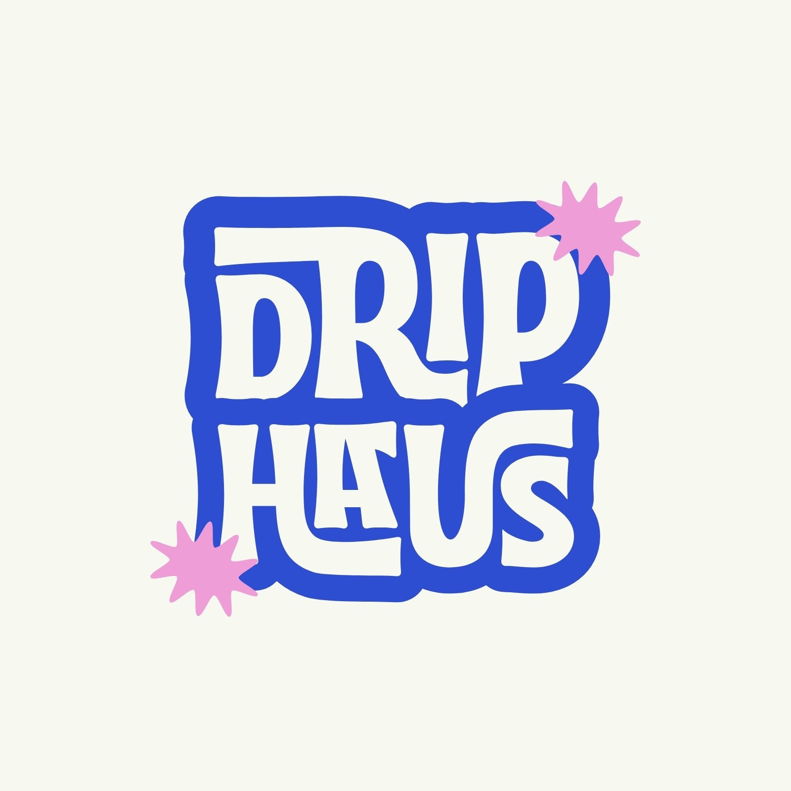 Blue Pink Groovy Playful Coffee Shop Logo