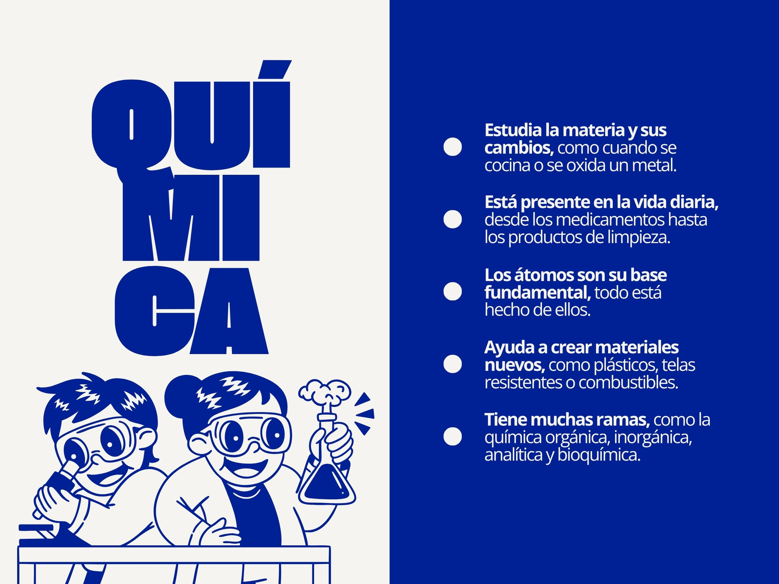 Gráfica de Química ilustrativo gris y azul